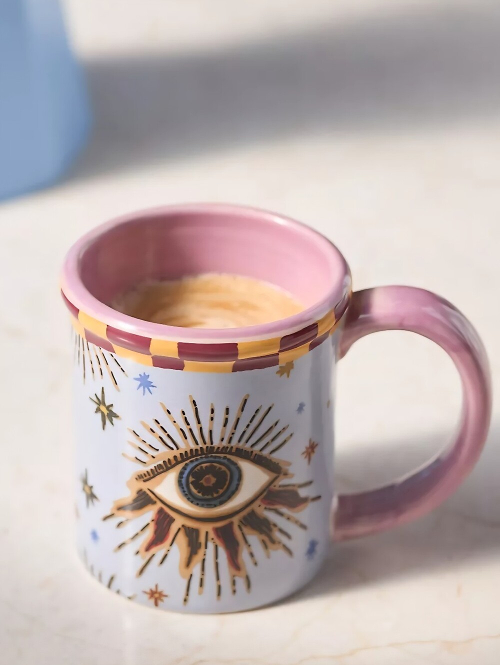 Anthropologie, Handpainted Fortune Stoneware Espresso Cup